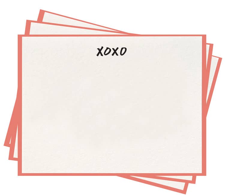 XOXO Flat Notes  - Letterpress Box Set of 8 Stationery