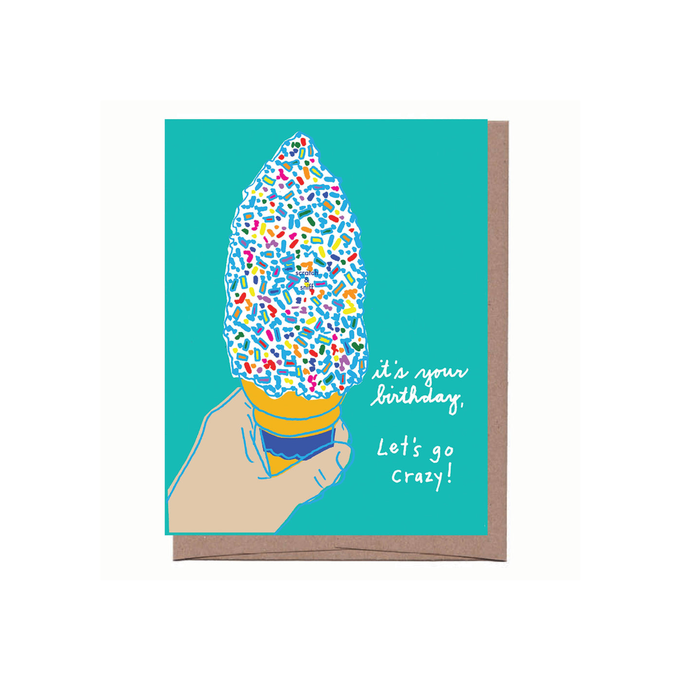 Scratch & Sniff Sprinkle Cone Birthday Greeting Card