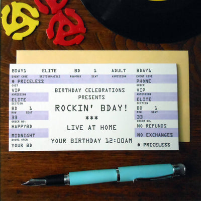 Birthday Rock Ticket Greeting Card