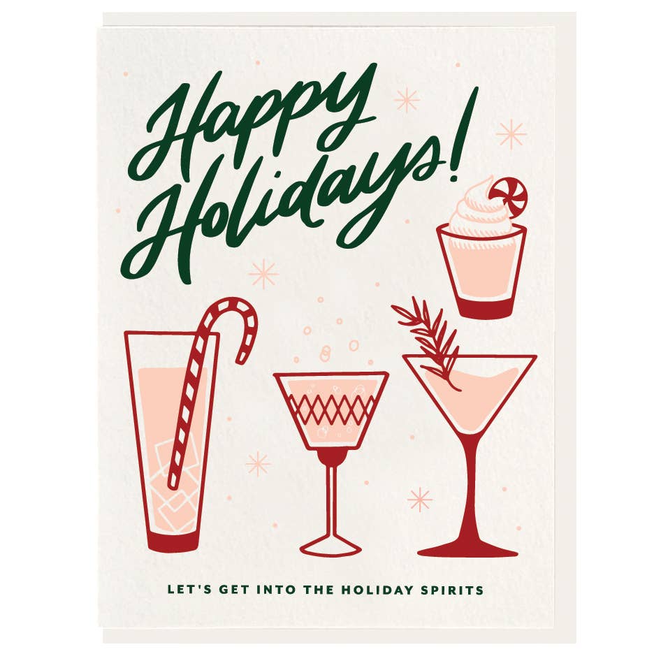 Holiday Spirits - Letterpress Christmas Greeting Card