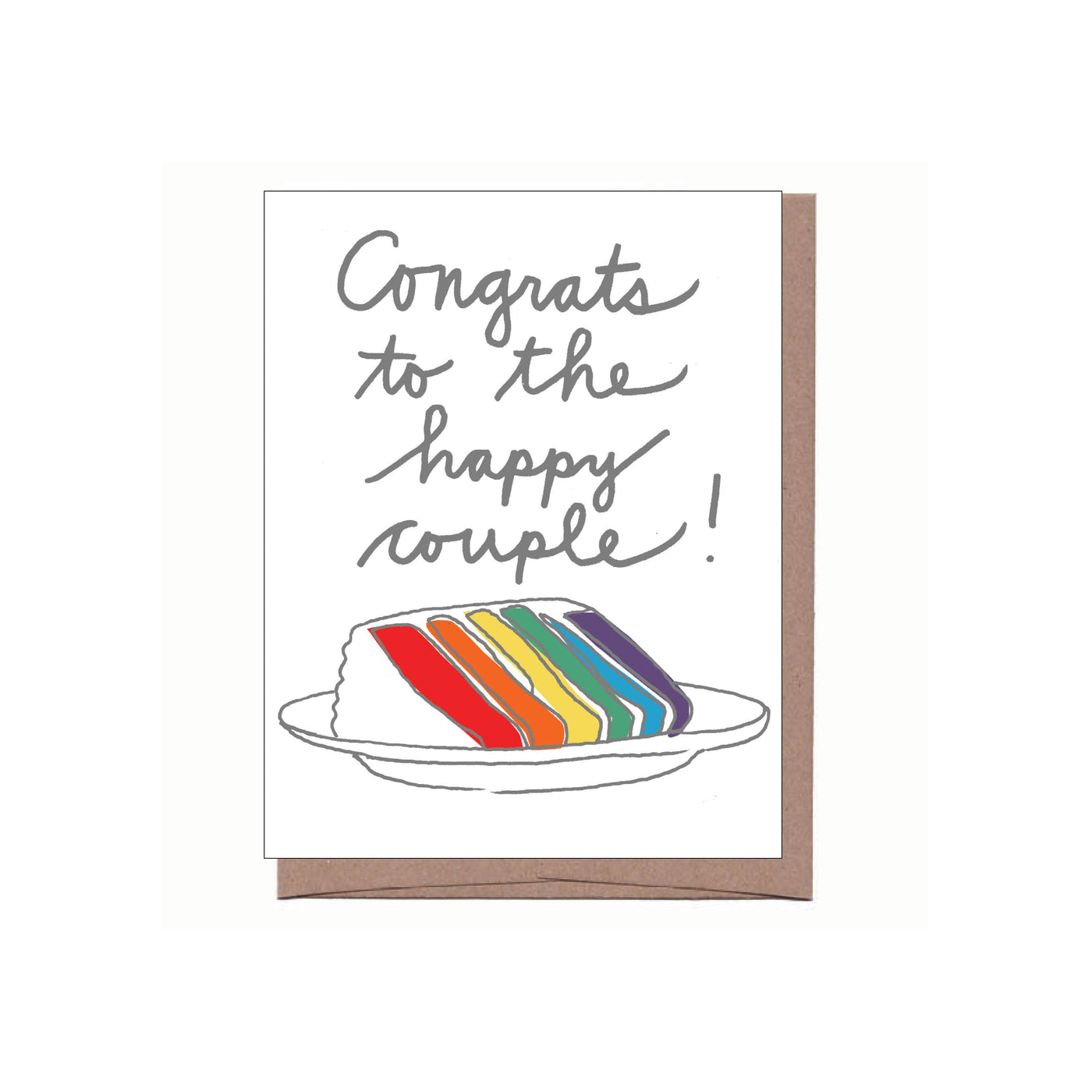 Rainbow Cake Wedding Greeting Card