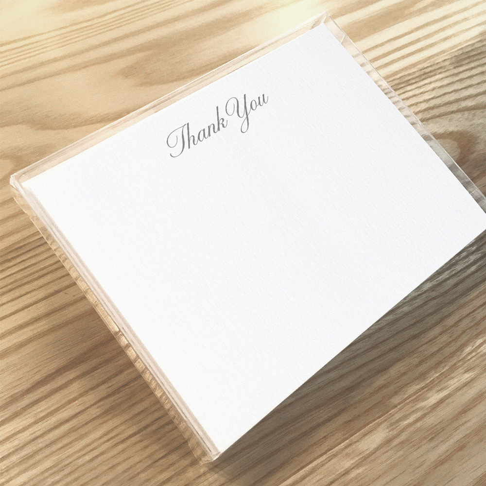 Thank You Script - Letterpress Boxed Note Set