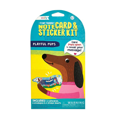 Tiny Tada! Note Cards & Sticker Set - Playful Pups