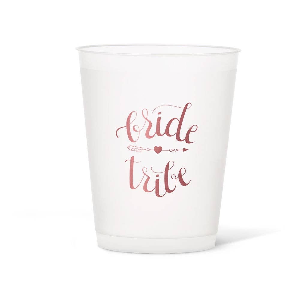 Bride Tribe 16 oz. Plastic Cups with Rose Gold - Set of 20