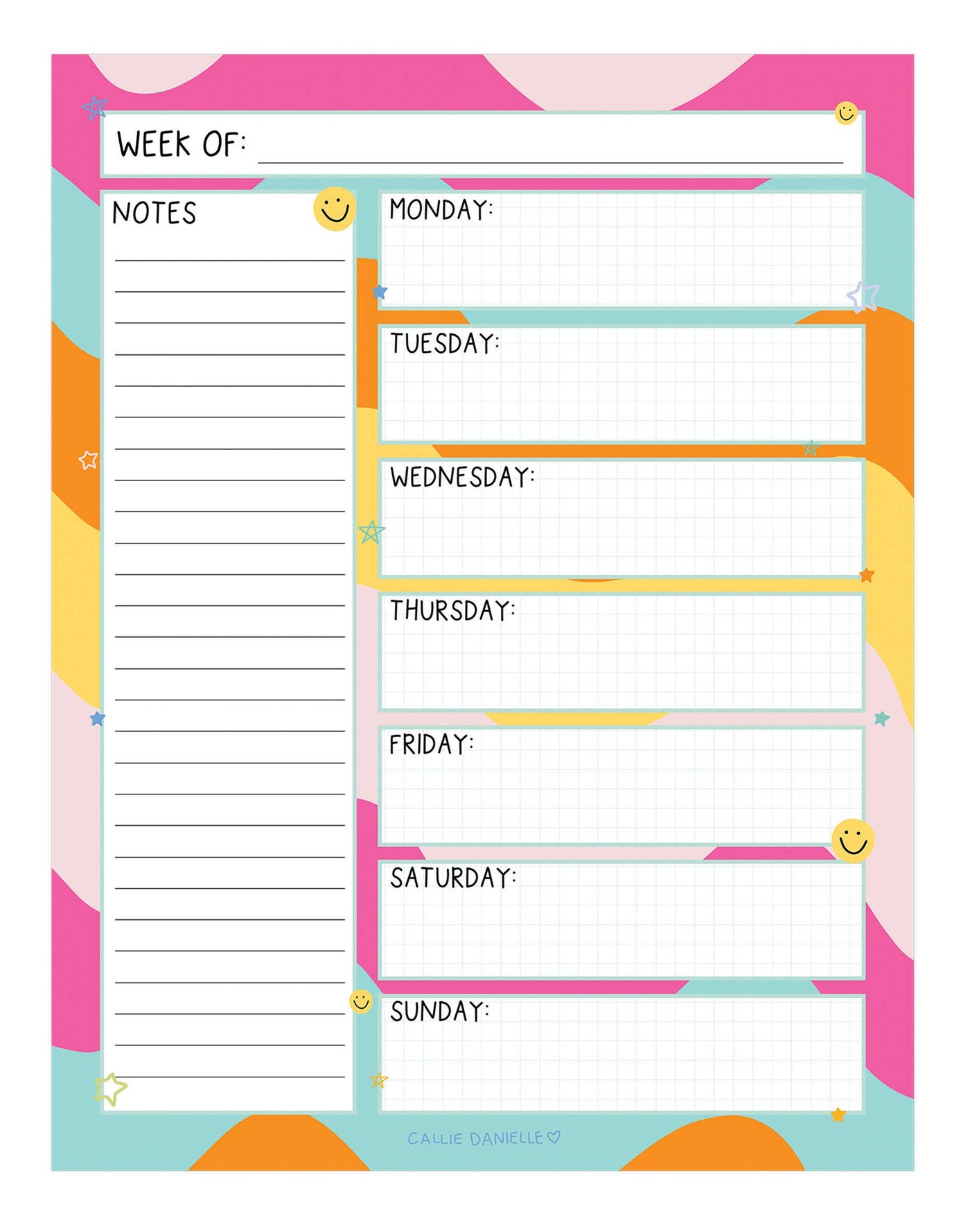 Weekly Calendar Notepad
