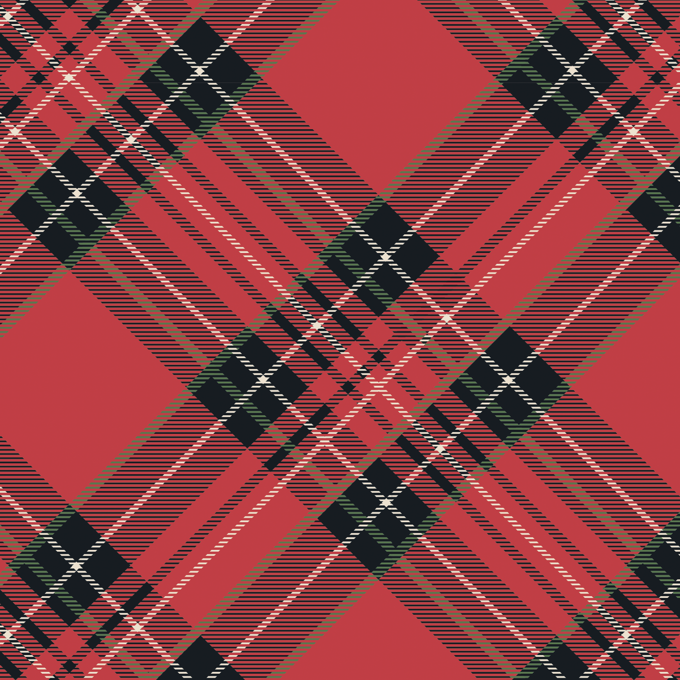 Red Plaid Cocktail Napkin