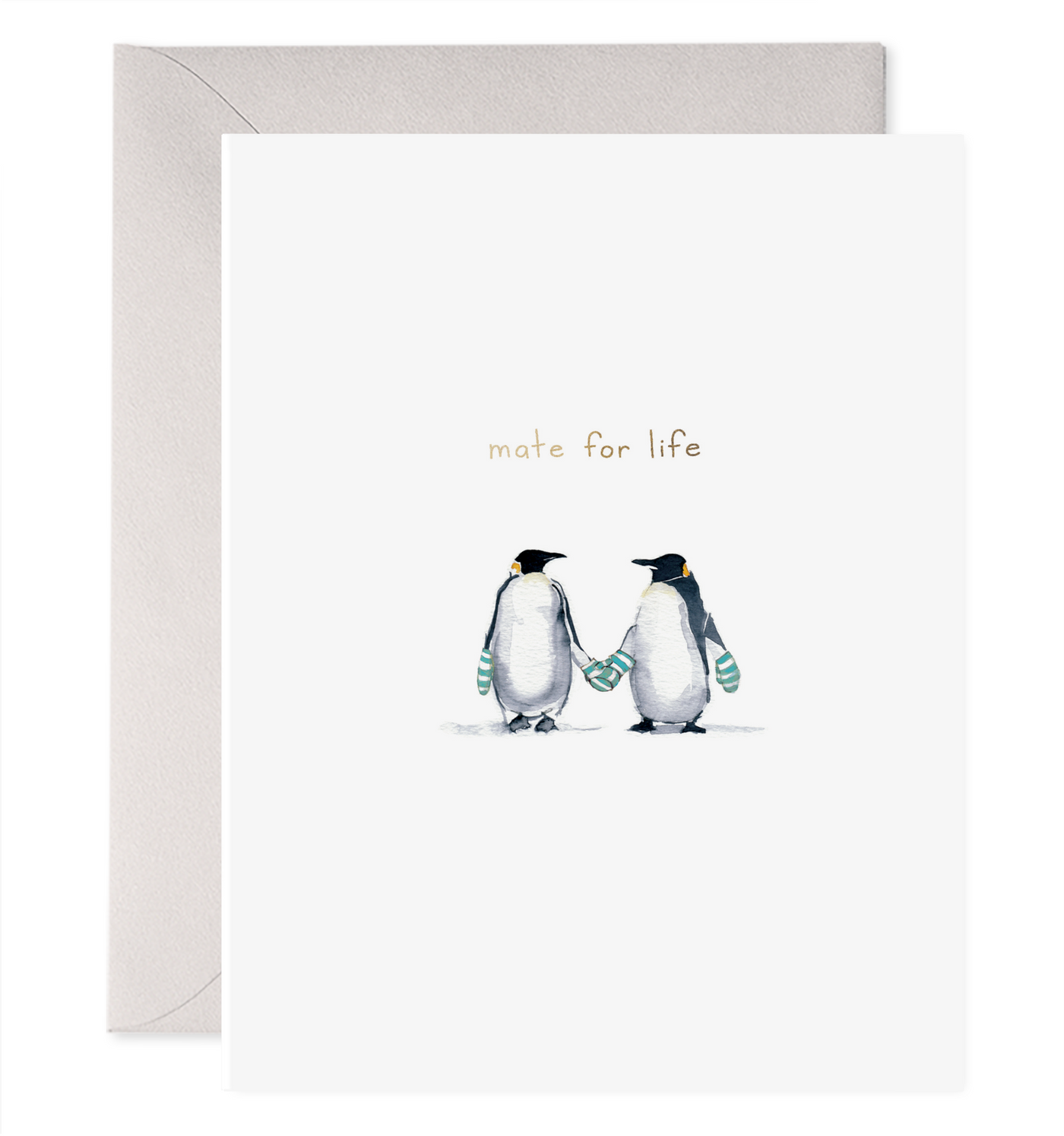 Mate For Life Wedding, Anniversary Penguin Greeting Card