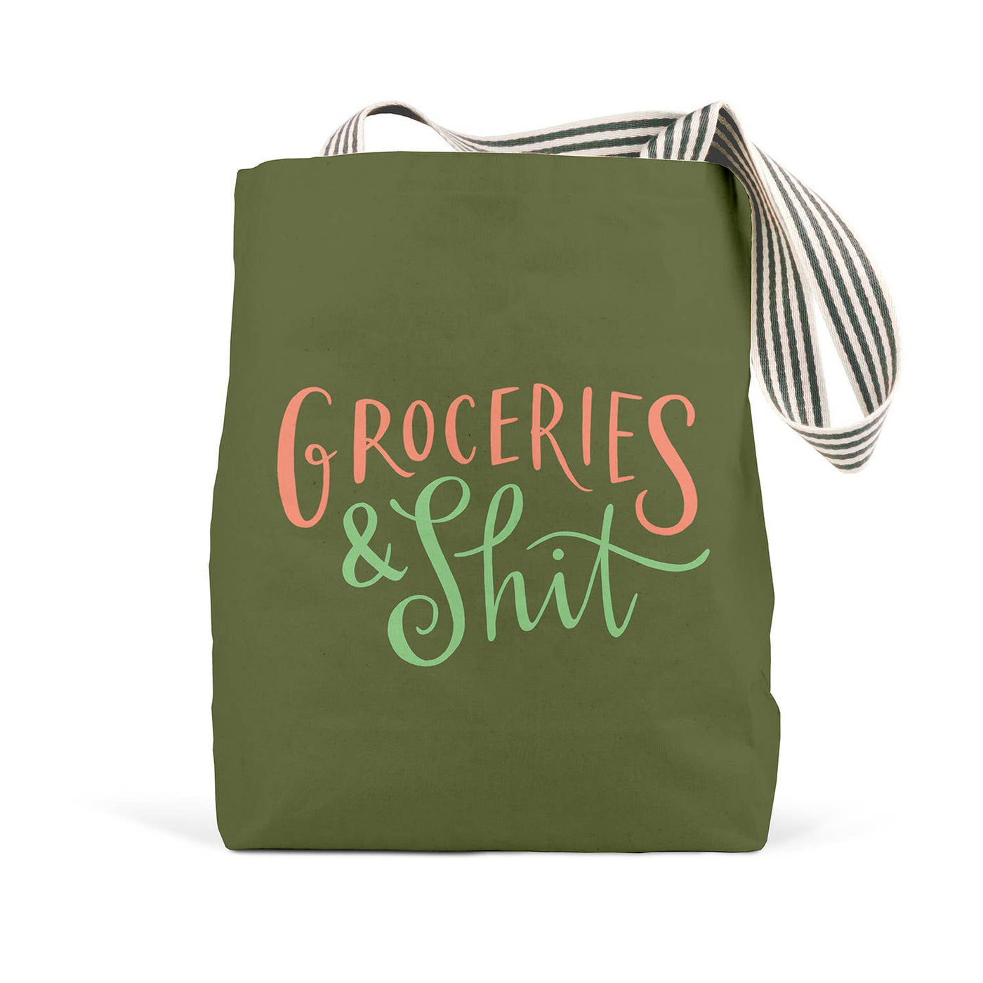 Groceries & Shit Tote Bag (Olive)