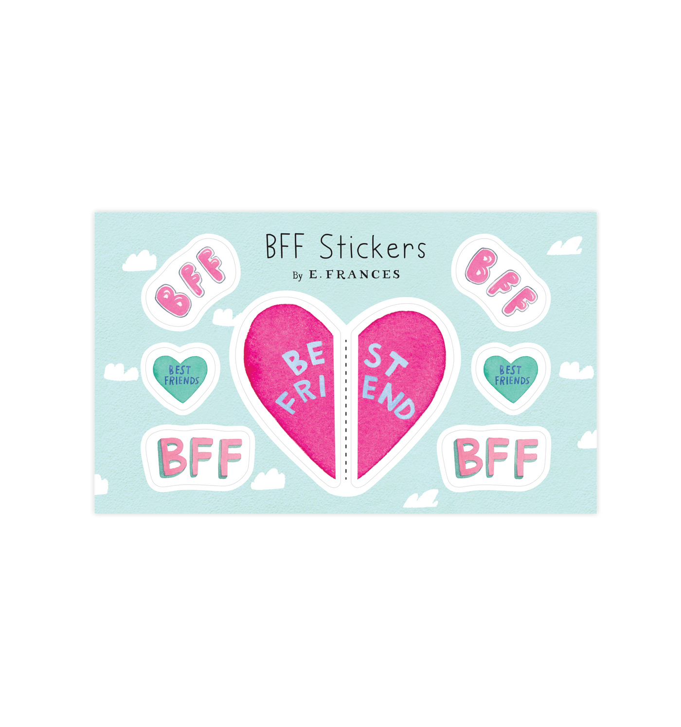 BFF Heart Sticker Sheet Shareable