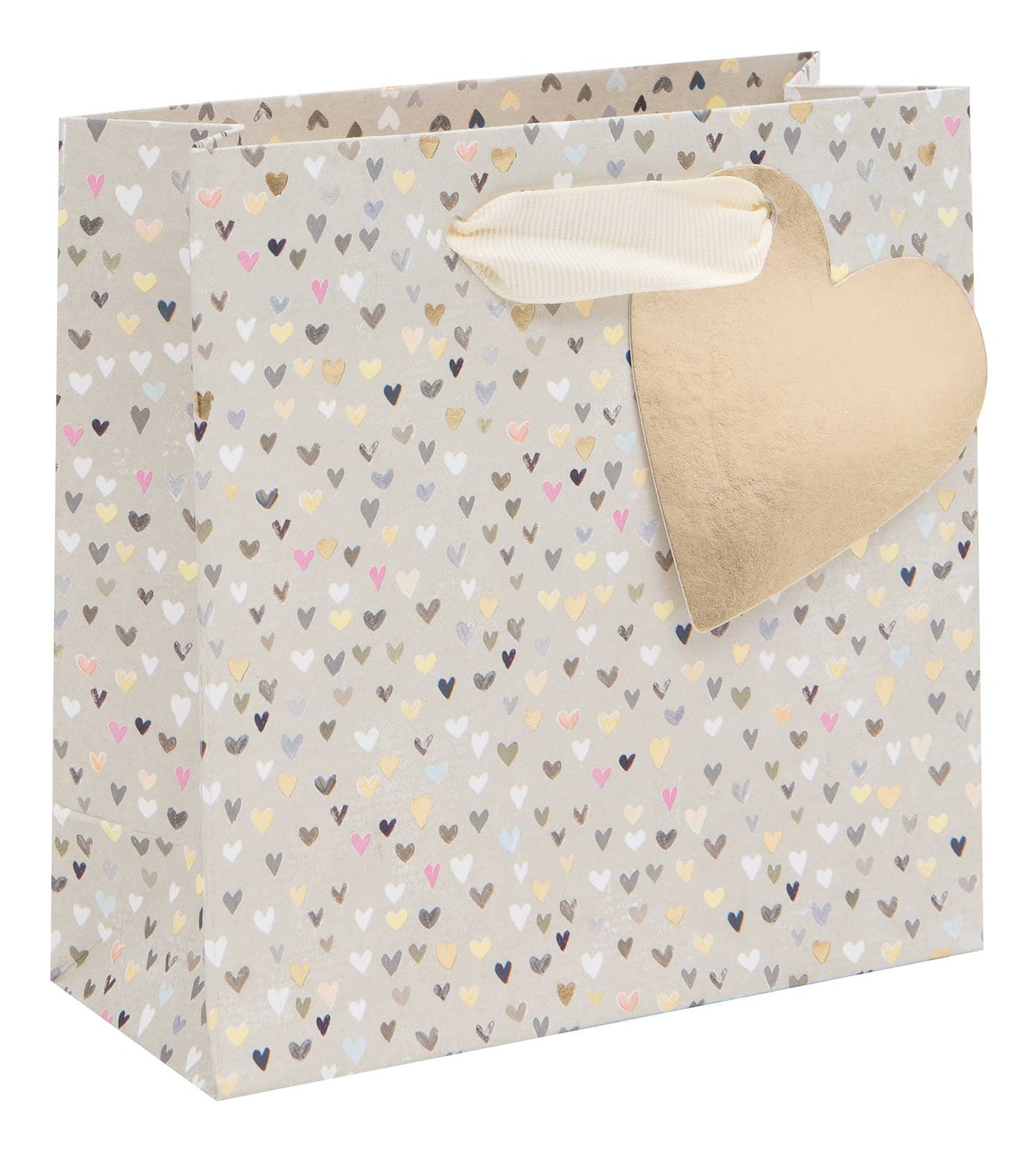 Small Gift Bag - Neutral Hearts