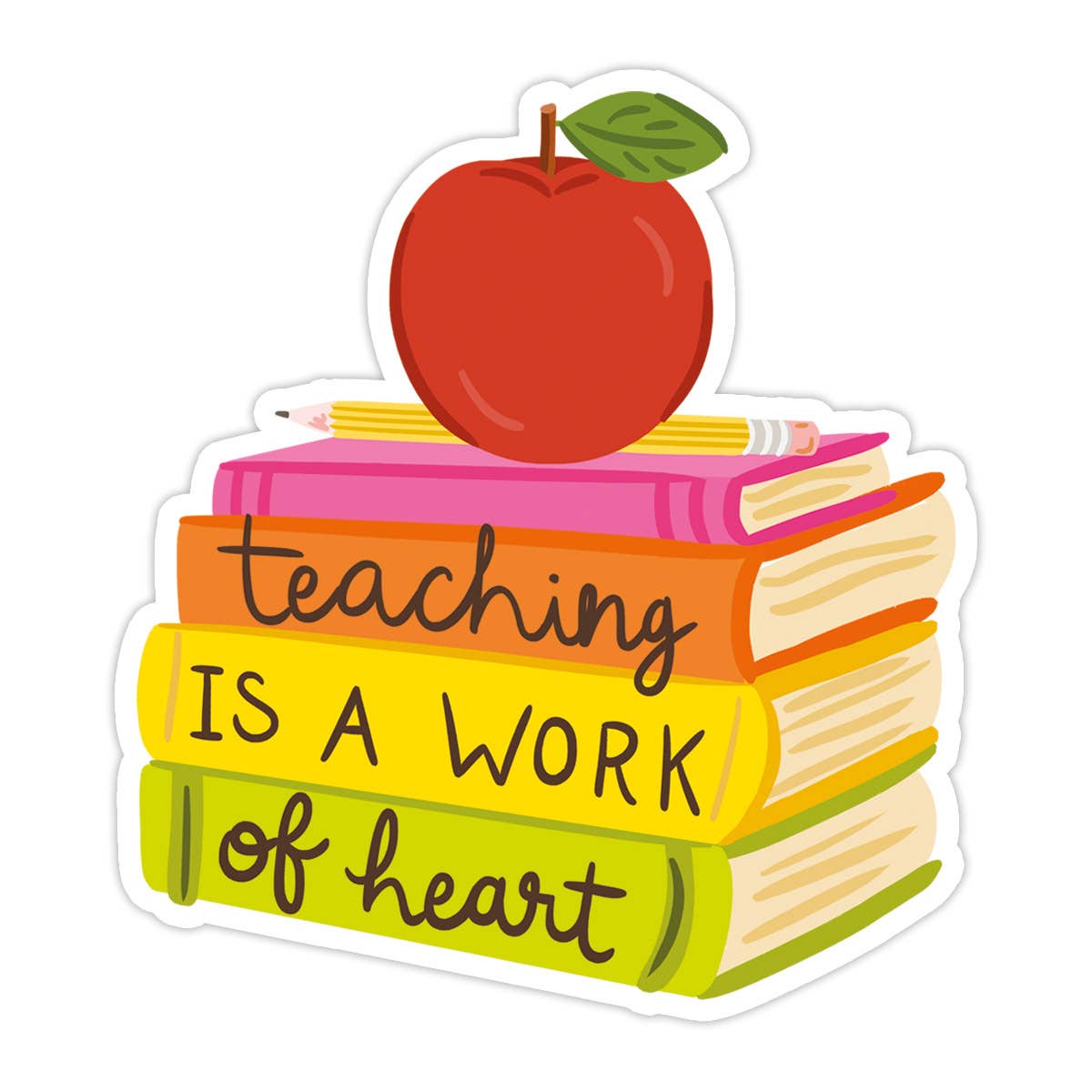 Teaching Is A Work of Heart Vinyl Sticker - Teacher Gift, Back to School