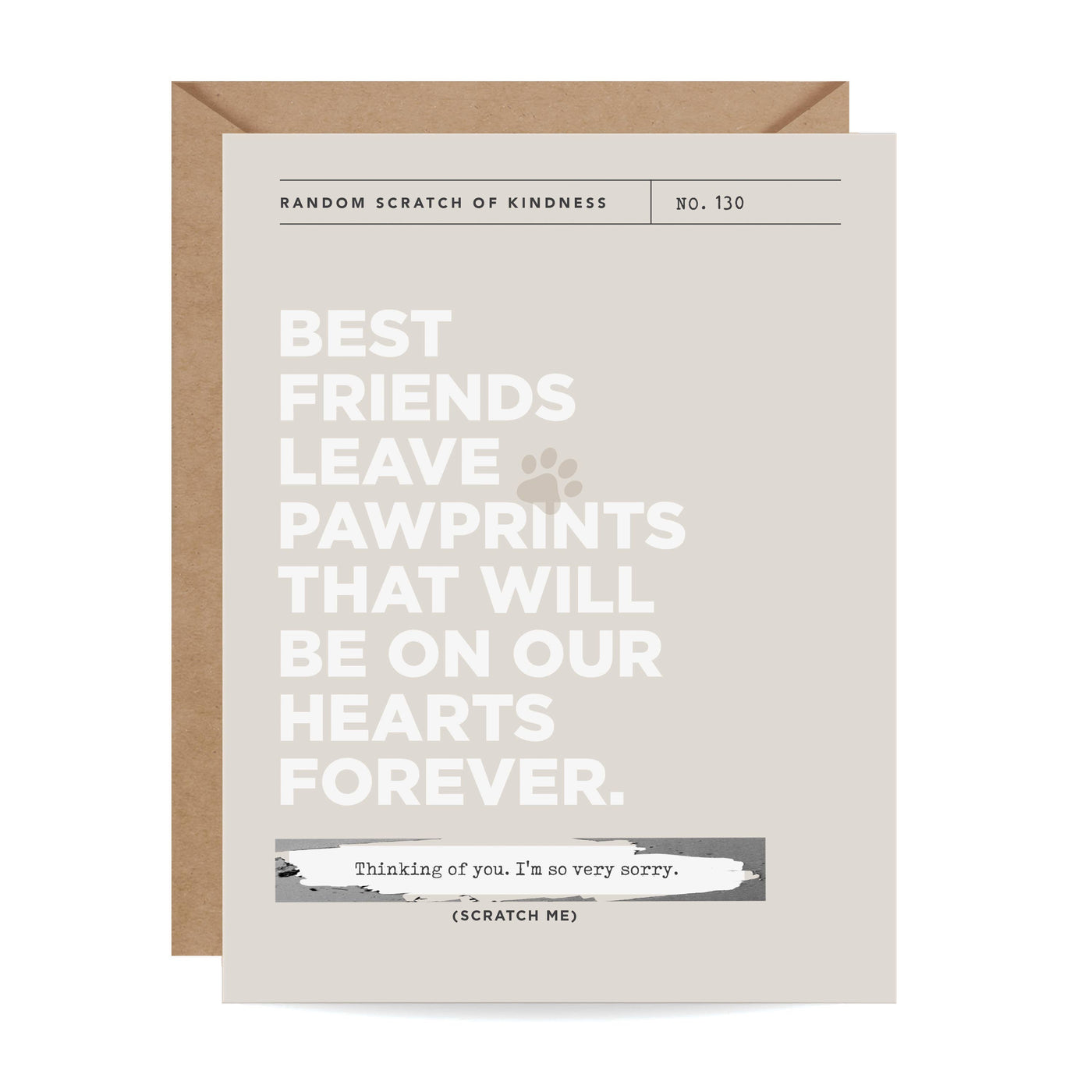 Pawprints Pet Sympathy Scratch-off Card