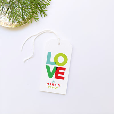LOVE Colorful Type Personalized Gift Tag