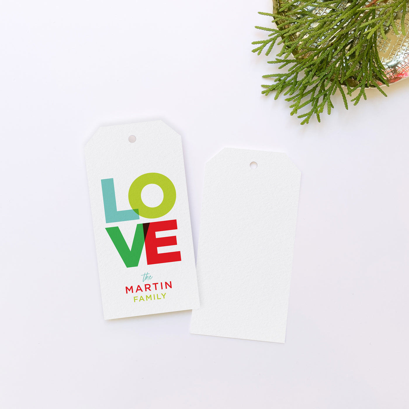 LOVE Colorful Type Personalized Gift Tag