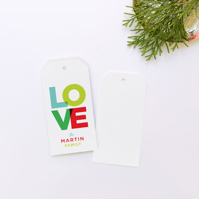 LOVE Colorful Type Personalized Gift Tag