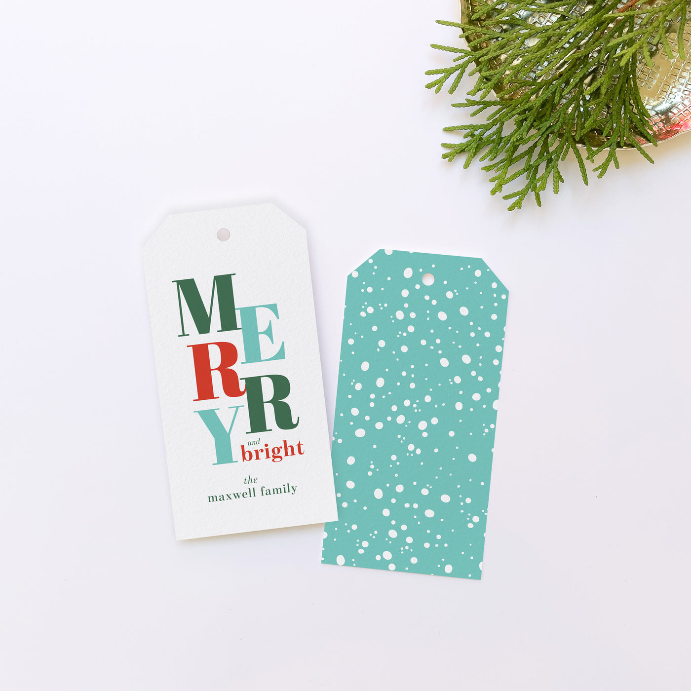 Merry & Bright Personalized Gift Tag