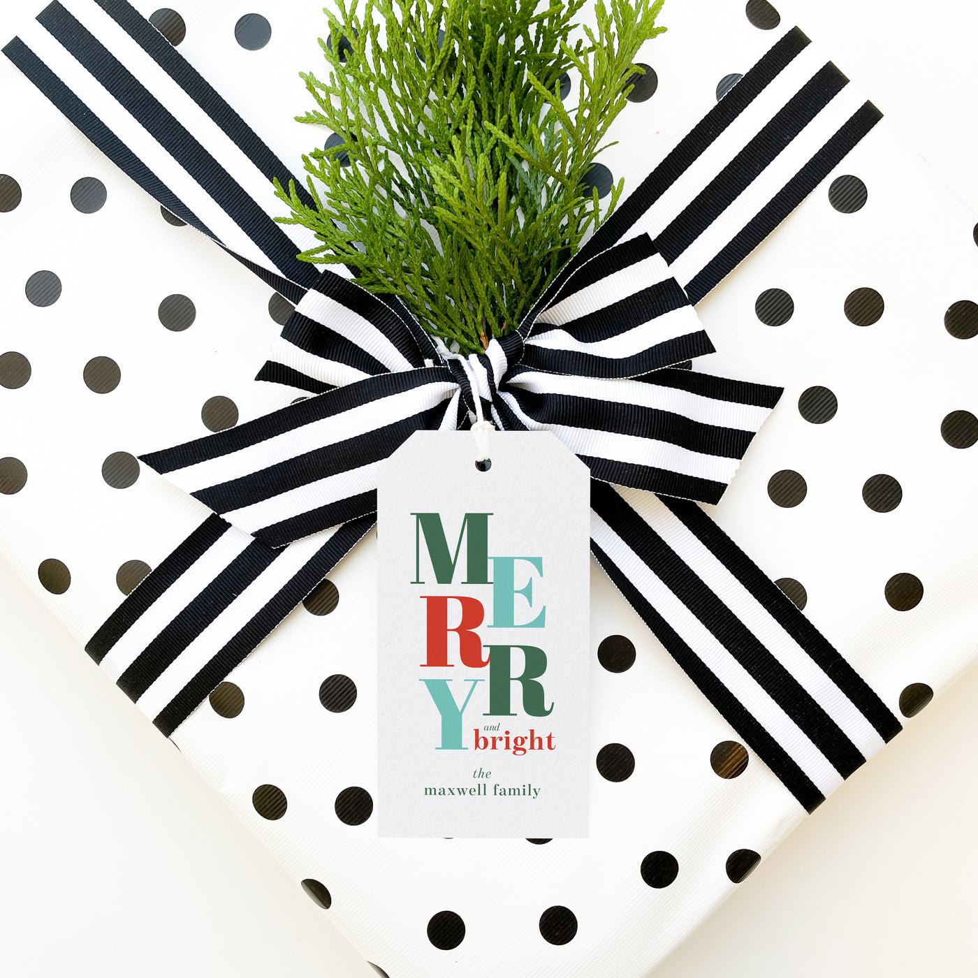 Merry & Bright Personalized Gift Tag