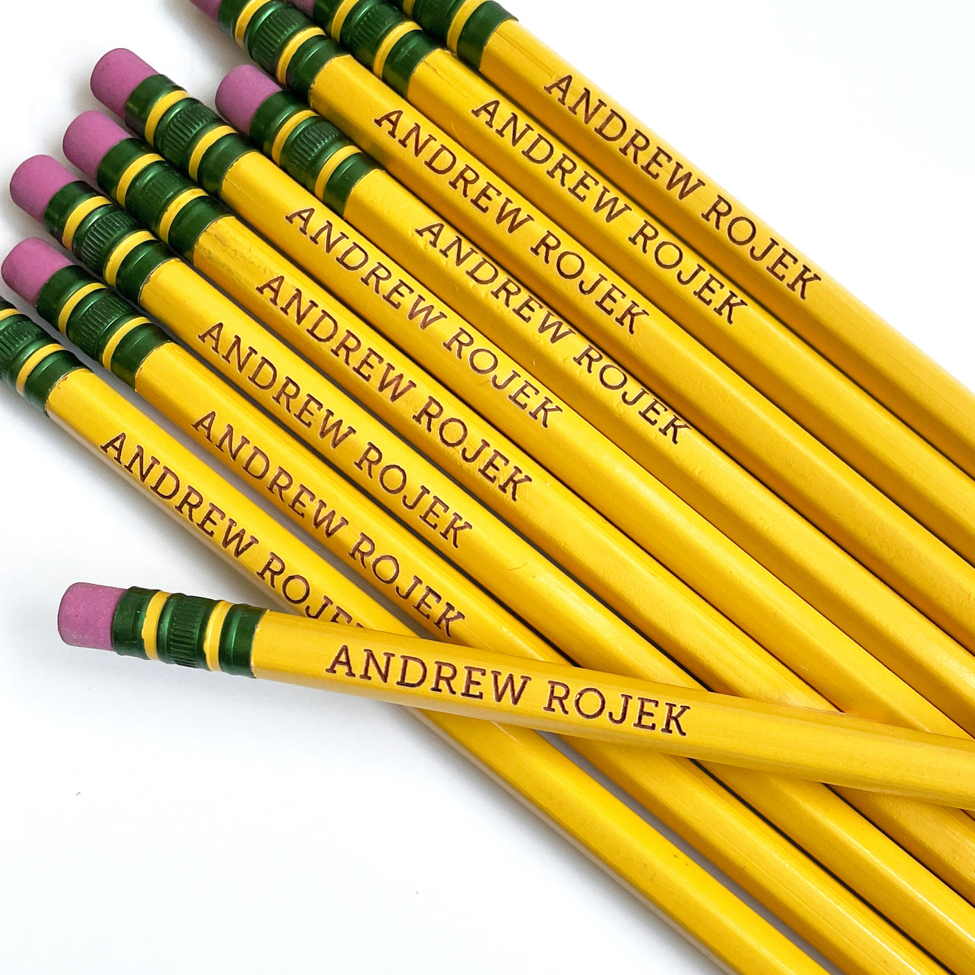 Metallic Blue, Red & Green Personalized Pencil Set of 12