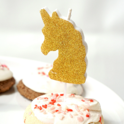 Unicorn Gold Glitter Candle