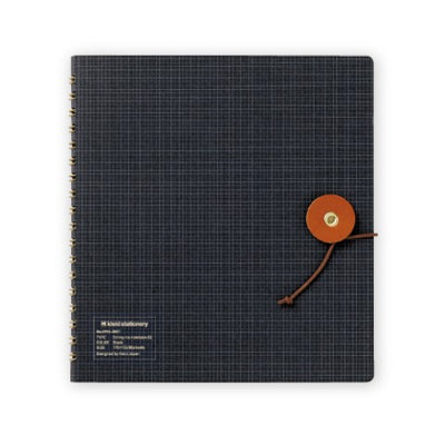 String-Tie Notebook, Black with Cream Paper