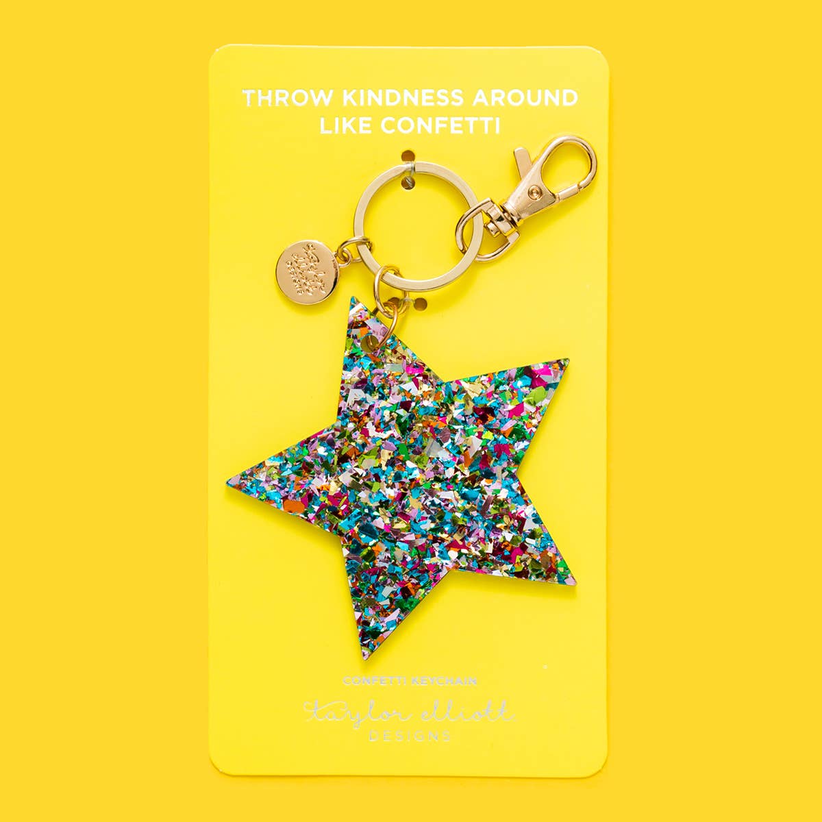 Star Colorful Confetti Keychain