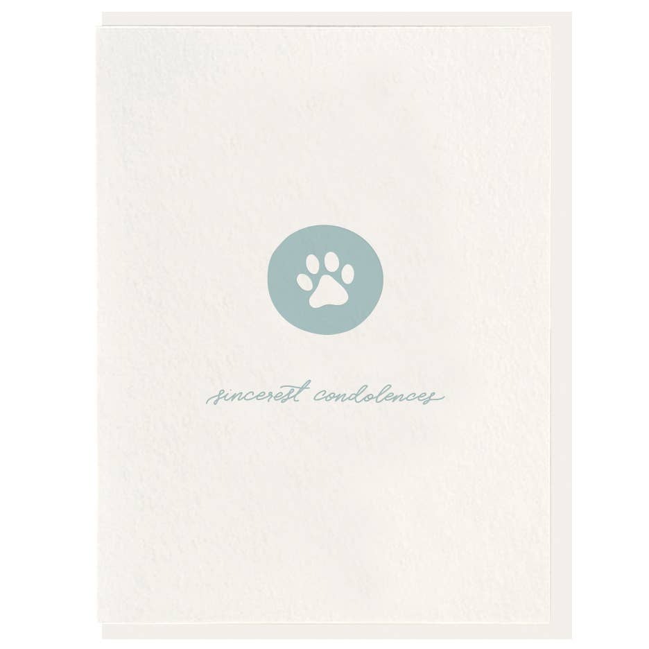 Pet Condolences - Letterpress Pet Sympathy Greeting Card