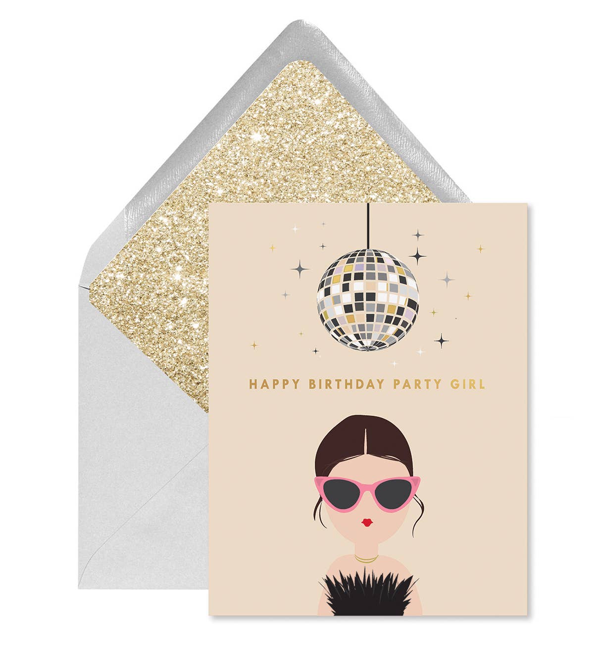 Disco Party Girl Birthday Greeting Card