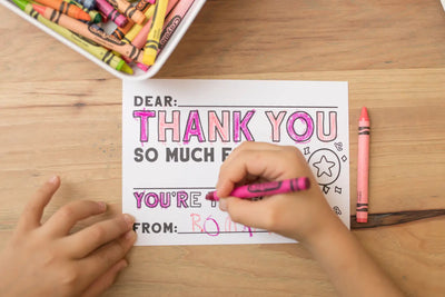 Kid's Coloring Thank You Cards with Envelopes (Pack of 10)