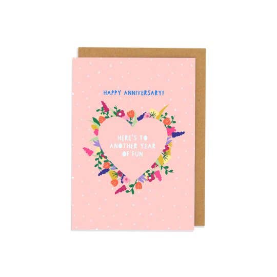 Happy Anniversary! Floral Heart Anniversary Card