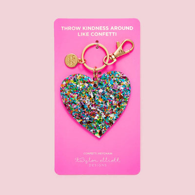 Heart Colorful Confetti Keychain