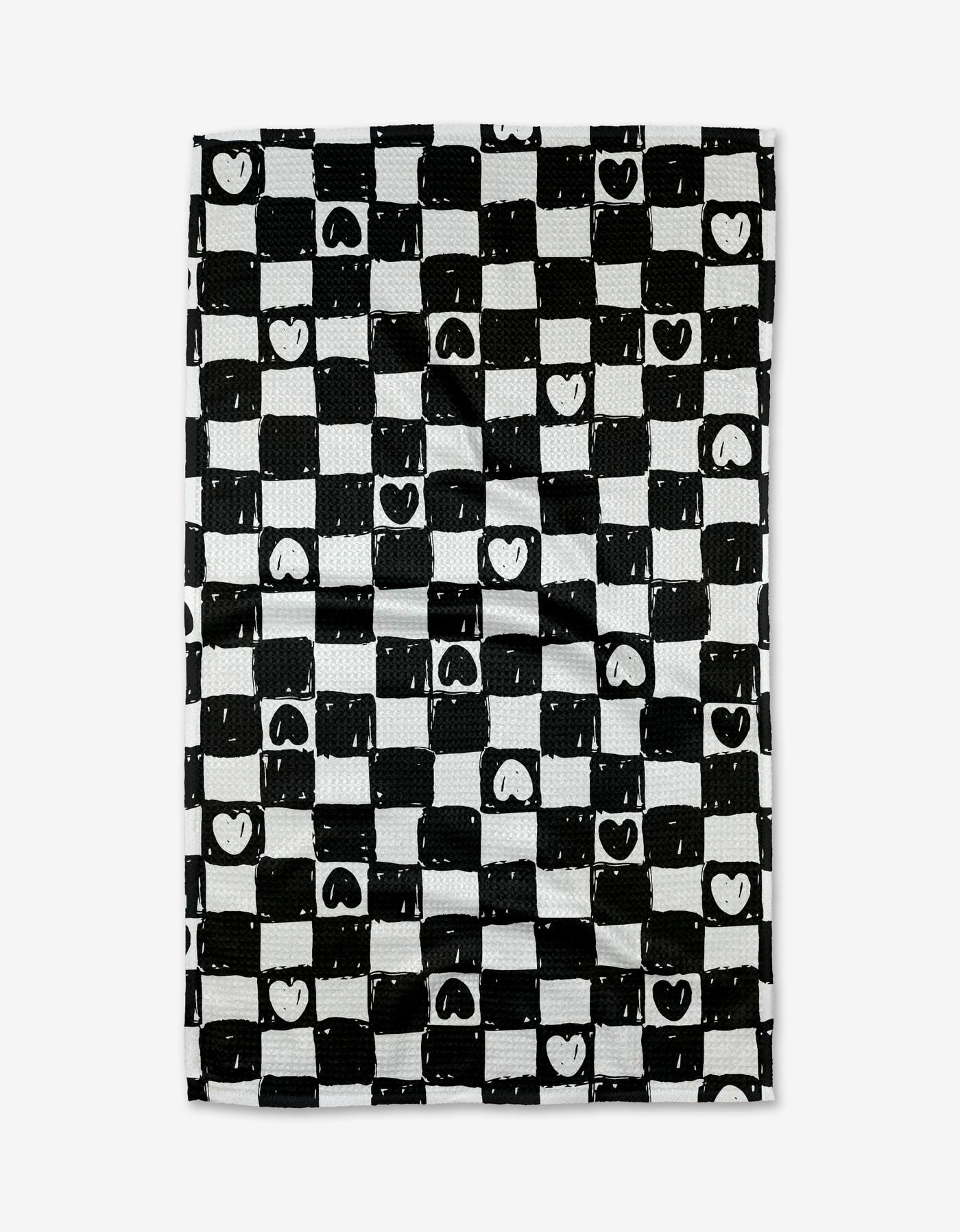 Checkered Hearts Tea Towel