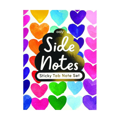 Side Notes Sticky Notes Tab Sets - Rainbow Hearts