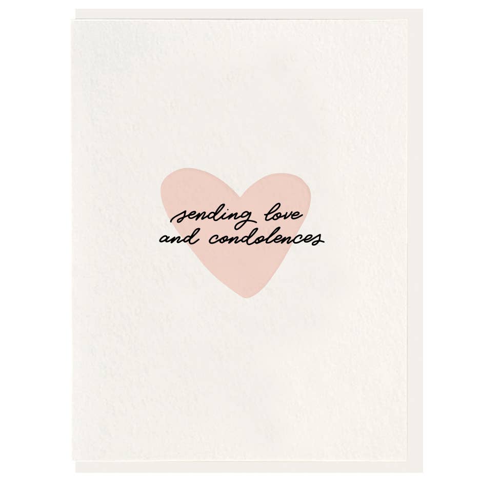 Sending Love - Letterpress Sympathy Greeting Card