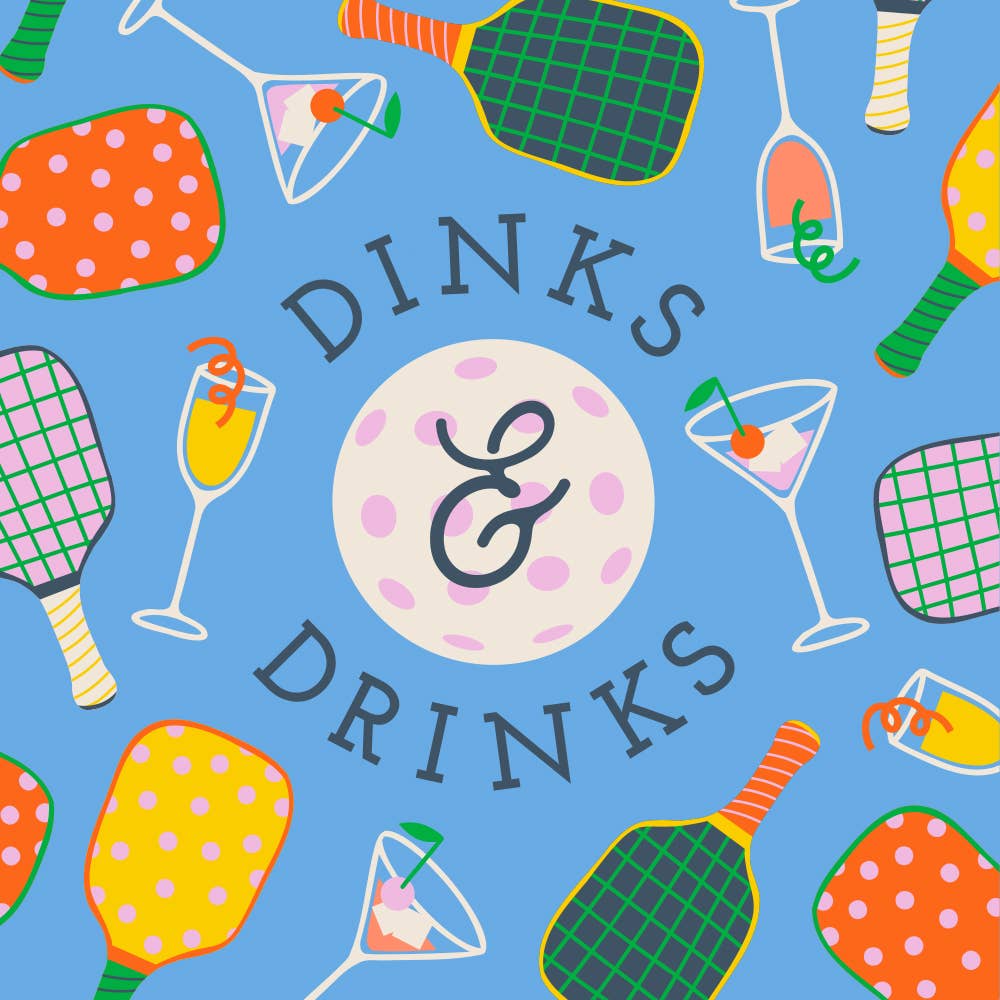 Dinks and Drinks Funny Pickleball Cocktail Napkins, set of 20