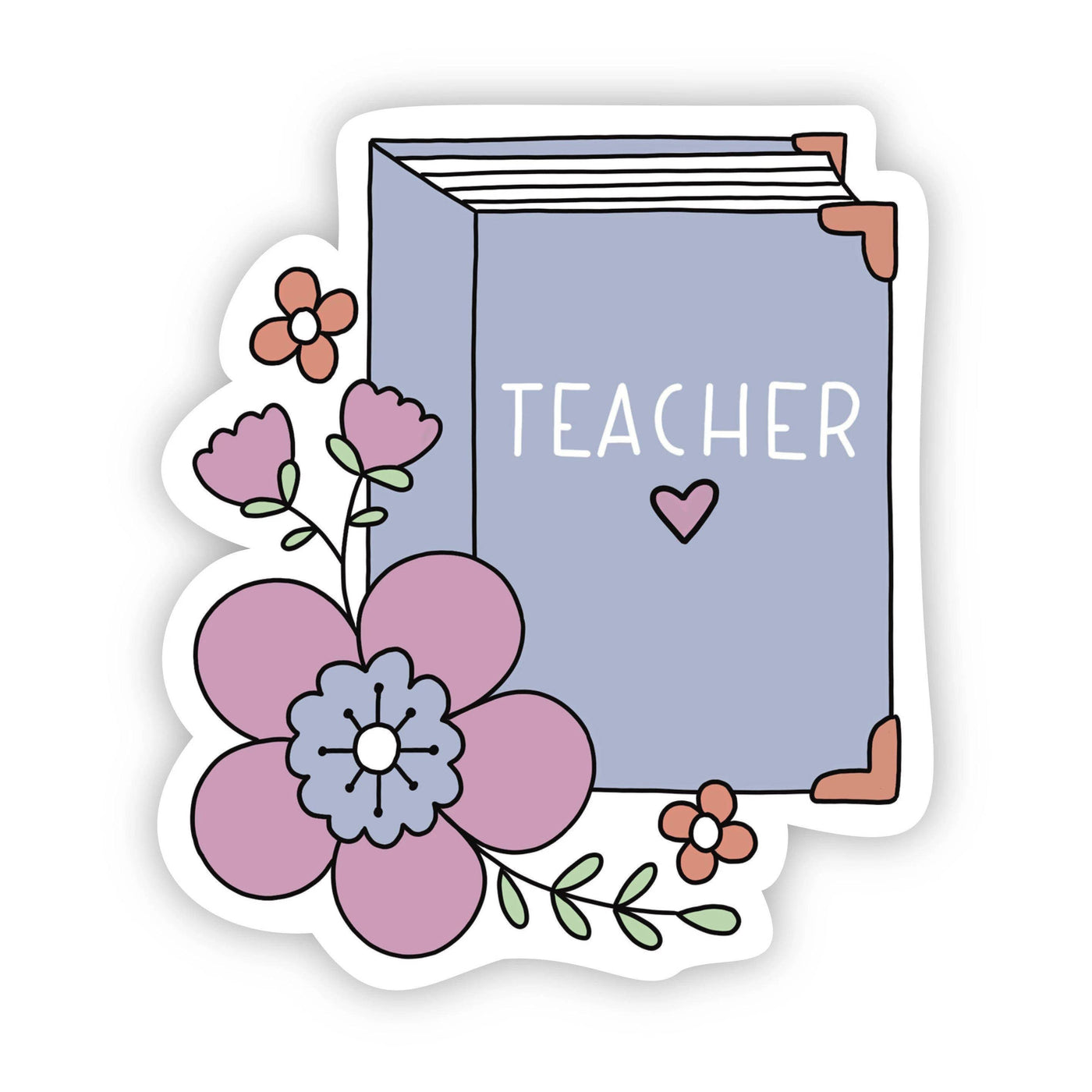 Teacher Floral Book Sticker